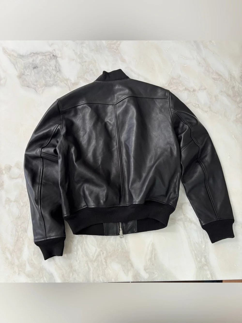 Buck Mason Men’s Bruiser Leather Bomber Jacket Size Small Black New